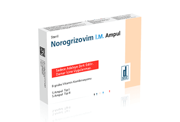 NOROGRIZOVIM ergotamin ve kafein içeren tablet kutusu
